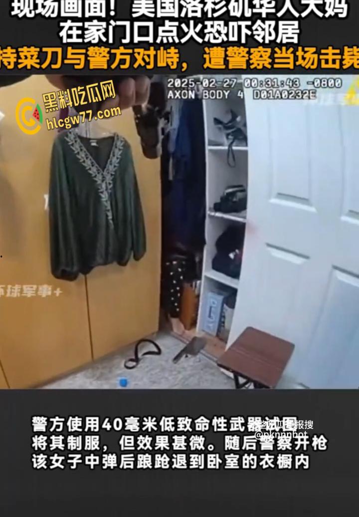 洛杉矶华裔女子纵火袭邻居 持刀拒捕被警方当场击毙 现场视频曝光