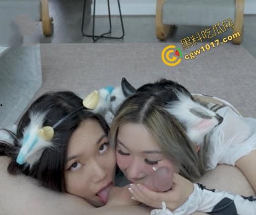 欧美网红【Lillienue】最新福利:cos奶牛造型,与闺蜜双人激烈口交,口暴吞精画面淫靡至极!